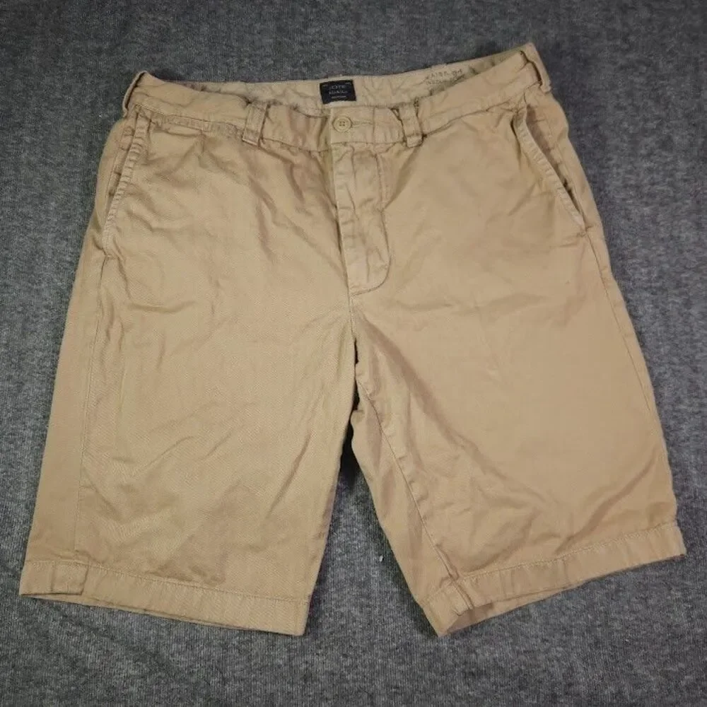 J.Crew Stanton Chino Shorts Mens 34 Khaki Tan 10.5